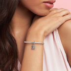 PANDORA 21st Celebration Dangle Charm - Compatible Moments - Sterling Silver with Clear Cubic Zirconia - Gift for Her - Jewelry for Women with Gift Box