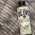 KORRES Shower Gel for Dry Skin, Moisturizing Body Wash Cleanser Made with Pure Greek Olive Oil, Hydrating and Nourishing Bath Soap for Smooth, Supple Skin, Olive Blossom Scented, 8.45 fl oz