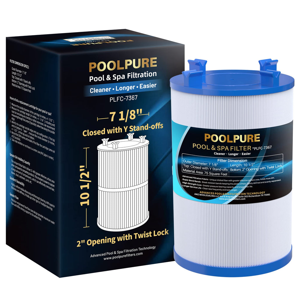 POOLPURE C-7367 Spa Filter Replaces PD075-2000, Dimension One 1561-00, Filbur FC-3059, Excel Filters XLS-7005, Aladdin 17541, Baleen AK-60035, 75 sqft Hot Tub Filter Cartridge 1 Pack