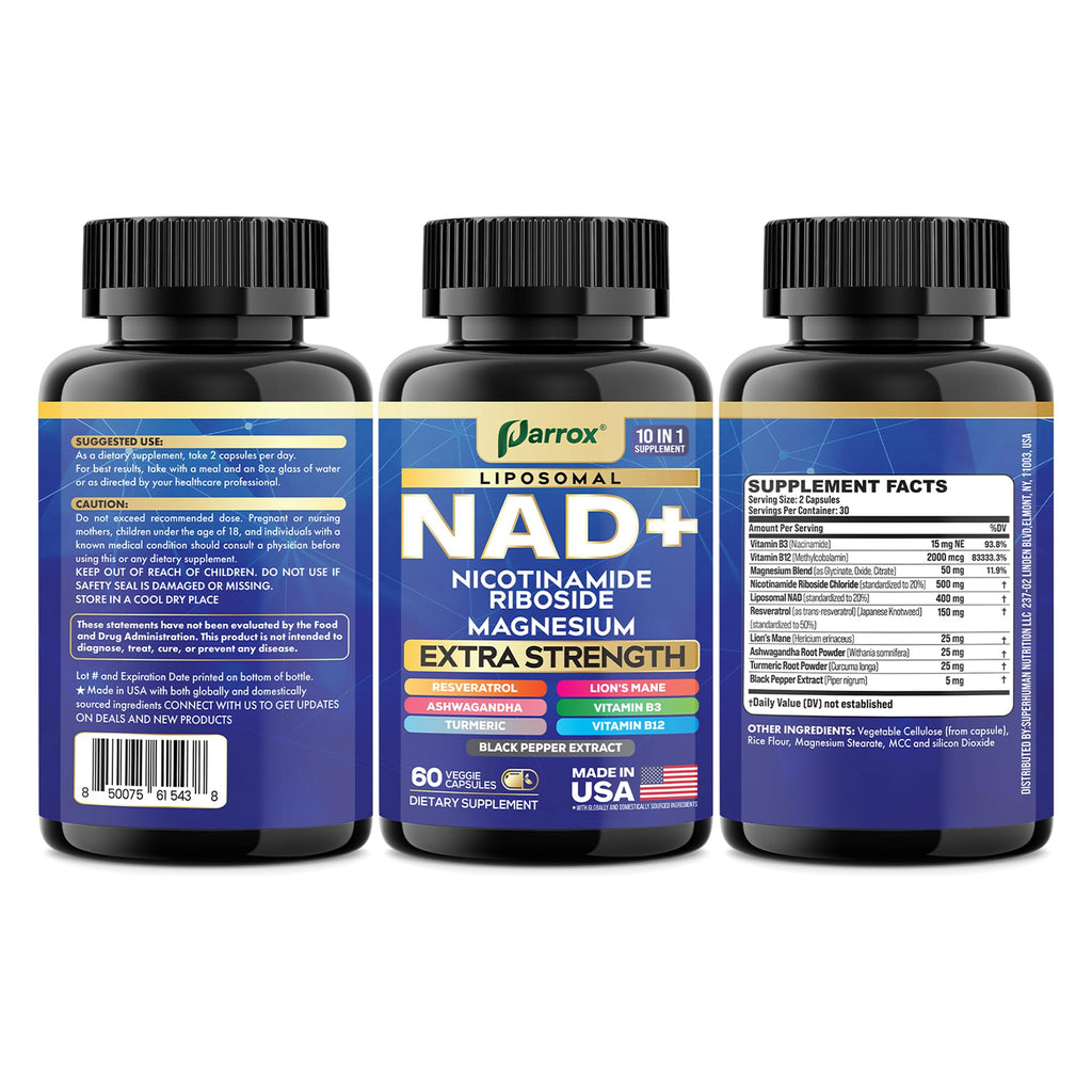 NAD+ Supplement, Liposomal Nicotinamide Riboside, 10-in-1 Strength, 2 Pack