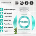 Women's Balance Hair Growth Supplements, Ages 45 and Up, Customer Proven for Visibly Thicker Hair and Scalp Coverage, Soy-Free, Made with 26 Ingredients Including Beta Carotenes - 1 Month Supply
