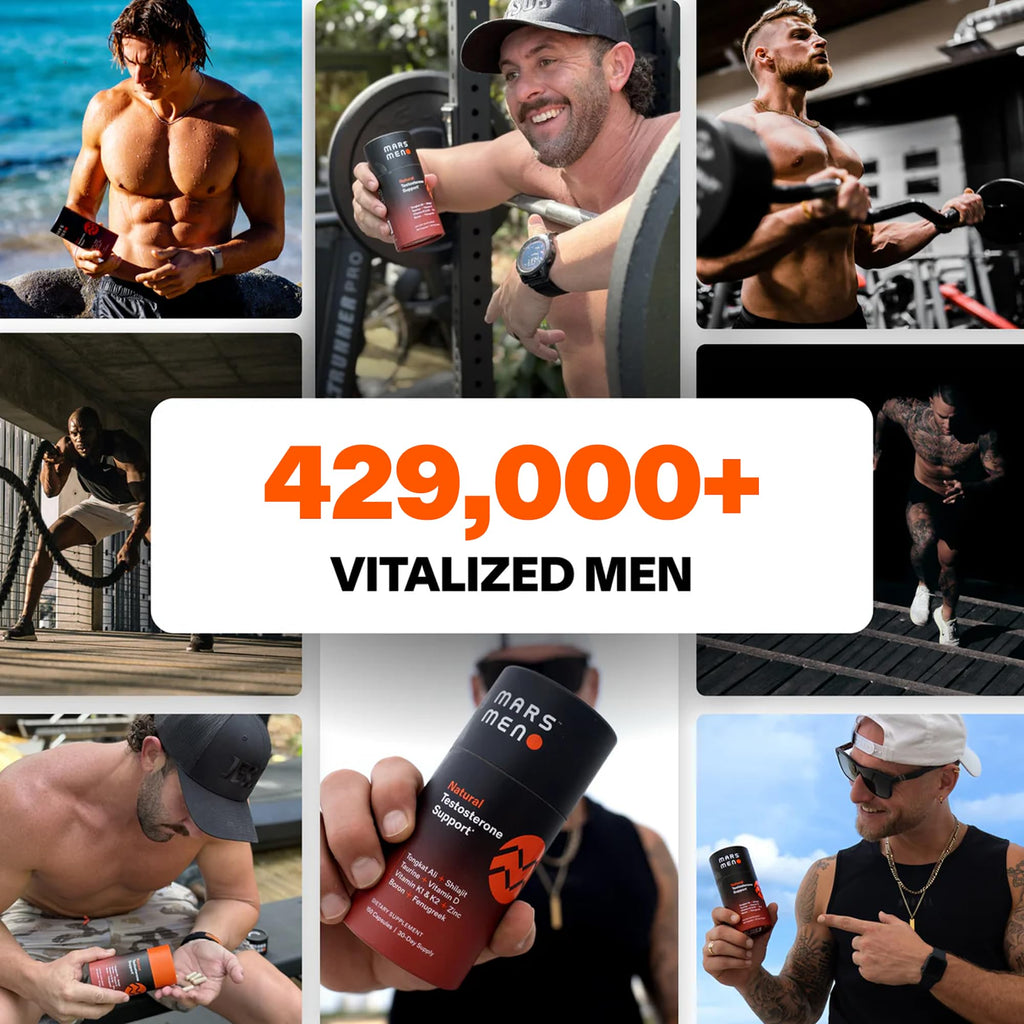 MARS MEN Testosterone Booster for Men - Natural Supplement Premium Tongkat Ali, Fenugreek, Shilajit & Boron - Male Support - Libido, Energy & Muscle Growth Support - 30 Servings