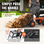 VEVOR 880lbs Steel Garden Dump Cart Utility Wagon, Heavy Duty Yard Dump Wagon Cart with Removable Sides, Pullable Handle, Utility Liner, 10in All Terrain Wheels