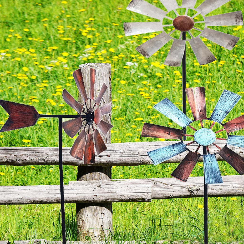 BinaryABC Metal Windmill for Yard Garden – Outdoor Wind Spinner Decor