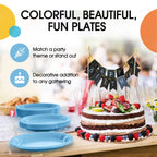 Party Solids Light Blue Plastic Plates For Party 7" Light Blue Disposable Plates For Party Supplies 100 Pcs Plastic Dinnerware Sets Heavy Duty 350 GSM Disposable Dinnerware Set