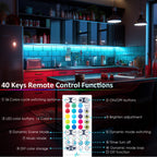 LAFULIT 8 PCS RGB Under Cabinet Lights Kit, App and Remote Control Led Strip Lights, Music Sync Color Changing Led Lights, Plug in Light for Cabinet, Counter, Shelf, Bookcase, 13ft