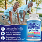 NEW AGE 8 in 1 Immune Support Booster Supplement with Echinacea, Vitamin C and Zinc 50mg, Vitamin D 5000 IU, Turmeric Curcumin & Ginger, B6, Elderberry 120 Count (Pack of 2)