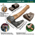 BeaverCraft Bushcraft Hatchet Wood Carving Axe AX6 - Forged Camping Axes & Hatchets - Wood Chopping Axe, Hand Gardening Axes for Splitting - Backpacking Hatchet