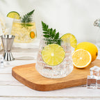 BESTSTAR 36 Pcs 12oz Plastic Clear Ribbed Wine Glasses,Origami Ripple Glass
