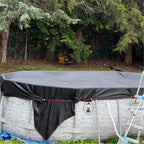 18ft Square Leaf Net Cover for Above Ground Pools - 19.7ft Garden Shade Cloth for Plants Heat Protection Swimming Pool Cover Keeps Leaves Debris Out Heavy Duty Black Mesh Cover with Grommets & Rope