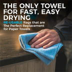 The Rag Company - All-Purpose Microfiber Terry Cleaning Towels - Commercial Grade, Highly Absorbent, Lint-Free, Streak-Free, Kitchens, Bathrooms, 300gsm, 16in x 16in, Red + Grey + Black (12-Pack)