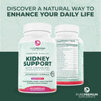 PurePremium Kidney Support Supplement – Kidney Cleanse Detox & Repair with Cranberry Extract & Astragalus - 21-in-1 Complex Supports Normal Bladder, Urinary Tract & Kidneys Health - 60 Day Supply