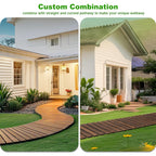 LINSHRY 12FT Wooden Garden Pathway, Outdoor Roll Out Decorative Garden Walkway, Weather-Resistant Non-Slip Hardwood Pathway for Garden, Backyard, Beach, Wedding Party Pathways(Dark Brown)
