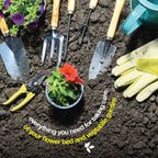 Gardening Tools Set of 10 - Complete Heavy Duty Garden Tools Set with Fashion Handbag - Durable Gardening Supplies Kit Ideal Garden Gifts for Women