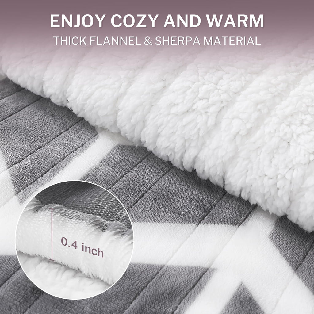 VENTIMI Heated Throw Blanket, 5 Heat Levels & 3 Hours Auto Off, Grey