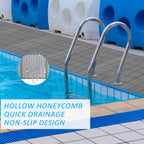 3 x 20FT Drainage Pool Flooring Mats Non Slip Swimming Pool Mat PVC Splash Matting Mesh Hollow Doormat Roll for Outdoor Indoor Garage Restaurant Sauna SPA Heavy Duty Commercial Anti Slip Floor Mats