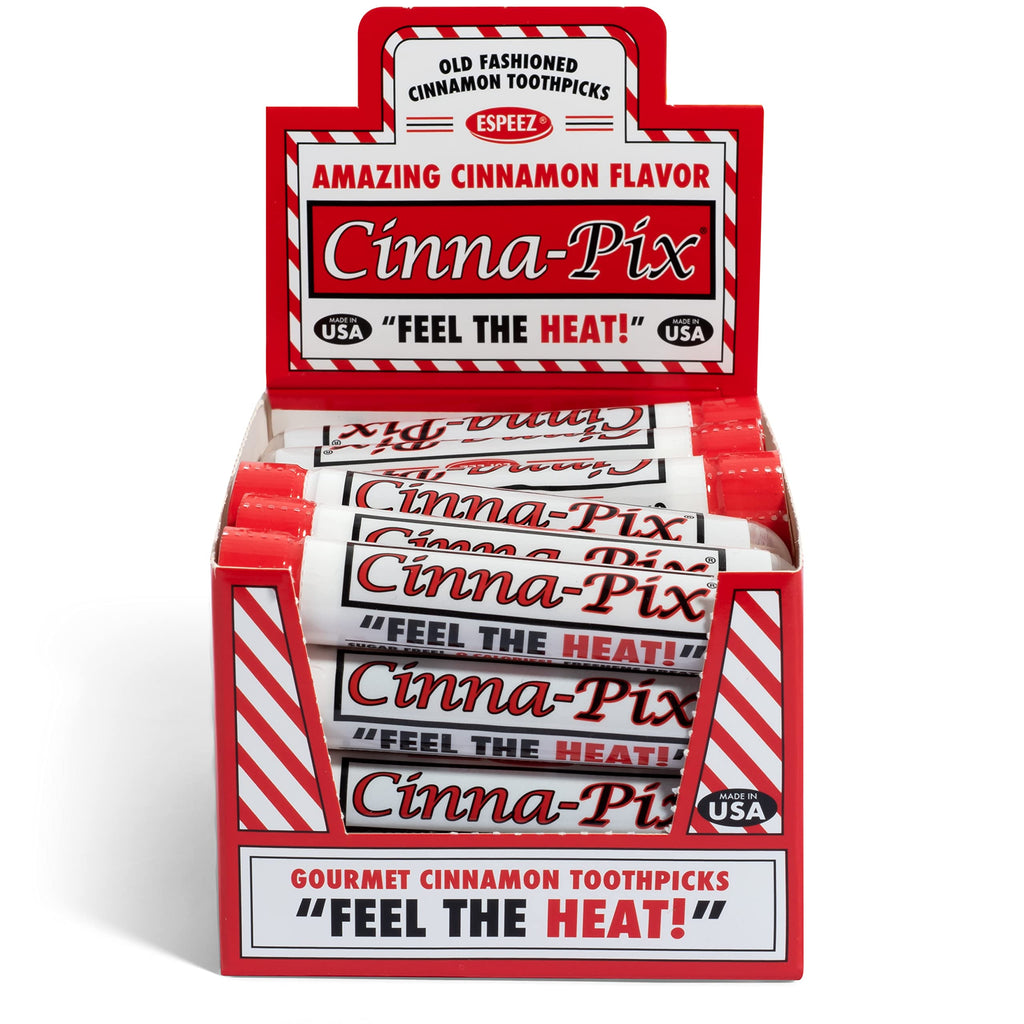 Cinna-pix Cinnamon Toothpicks Tubes (24 Pack) - Bulk Cinnamon Toothpicks