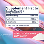 Myo-Inositol & D-Chiro Inositol Powder | Hormone Balance for Women | Ideal 40:1 Ratio | Myo 2000mg, D Chiro 50mg | Regulate Menstrual Cycle and Support Ovarian Health | 30 Servings, 2.17 oz.