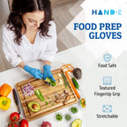 Hand-E Touch Blue Nitrile Disposable Gloves Medium 200 Count - Latex Free Medical Exam Gloves, Powder Free, Food Safe, Cooking