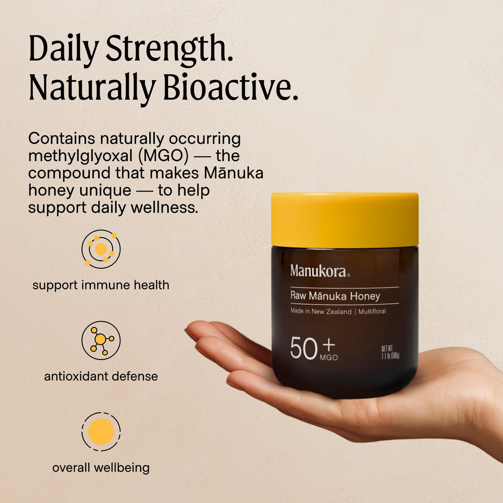 Manukora Raw Manuka Honey MGO 50+ New Zealand Non-GMO Daily Support 500g