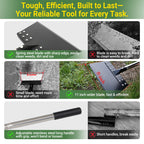 CKLT Weed Scraper 65 Inch Garden Flat Shovel with 11in Spring Steel Blade
