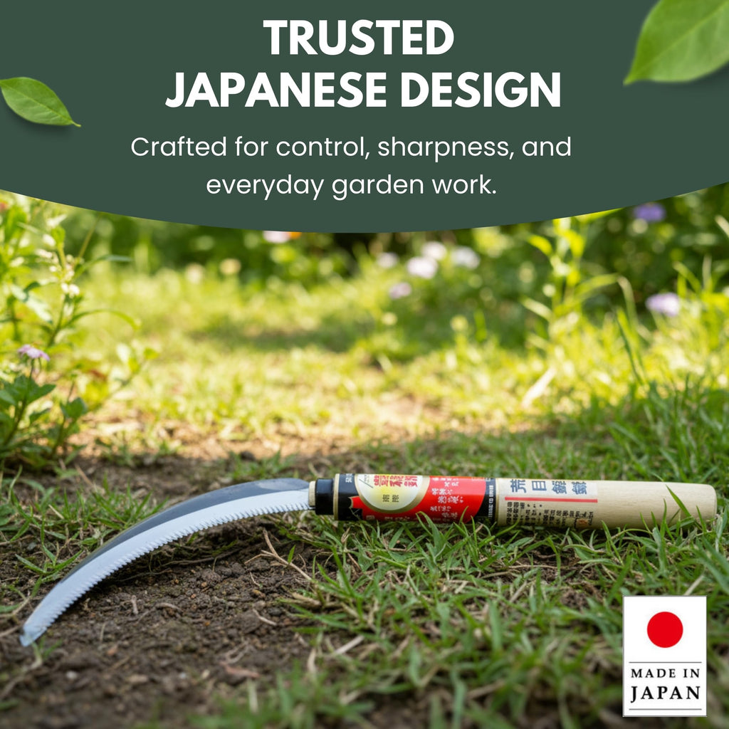 Hounen Miyawaki Nejiri Kama Weeder – Japanese Weeding Sickle, Twisted Stainless Steel, 4.7 in (12 cm) Blade, 13 in (33 cm), Root Slicer for Garden Beds & Crabgrass, Made in Japan (Japanese Steel)