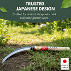 Hounen Miyawaki Nejiri Kama Weeder – Japanese Weeding Sickle, Twisted Stainless Steel, 4.7 in (12 cm) Blade, 13 in (33 cm), Root Slicer for Garden Beds & Crabgrass, Made in Japan (Japanese Steel)