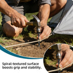 POSEOFFR 16 Inch Spiral Landscape Stakes, 12 Pack Heavy Duty Metal Ground Anchor Spikes for Paver Edging, Weed Barrier, Camping Tent