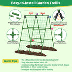 Sunwinx 2Pack 51x35Inch Cucumber Trellis for Raised Bed, Adjustable A-Frame Garden Trellis for Climbing Plants Outdoor with Climbing Net, Meal Plant Trellis for Vegetables Pea Bean Tomato Squash Grape