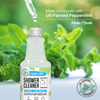 Mighty Mint Daily Shower Cleaner Spray – No Rinse, No Scrub Solution for Glass, Tile & Grout – Plant Based Formula with Peppermint Scent - 16 oz.