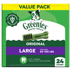 Greenies Large Natural Dental Dog Treats, Original Flavor, 24 Count