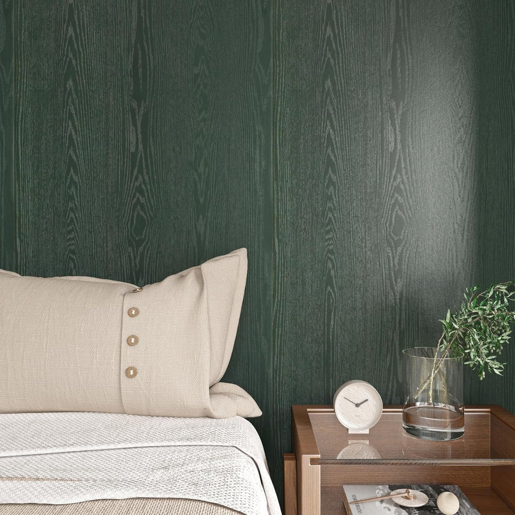 Wood Contact Paper Dark Green Peel and Stick Wallpaper,Thicken No Tear Vinyl Wrap Sticker, Self Adhesive Waterproof Faux Wood Grain Wallpaper Cover Cabinets Desk Furniture Decoration11.8 in X 197 in