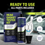 FORTIVO Head Gasket Tester Kit – Over 100 Tests, Complete Combustion Leak Test System with Universal Radiator Adapter, Works on Cars, Trucks, SUVs and Leak Detection Fluid 8oz