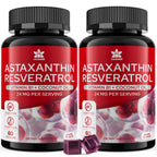 Astaxanthin Supplements 24mg Gummies with Resveratrol, Vitamin B1, Coconut Oil - Algae Organic Antioxidants for Men & Women Healthy Aging, Skin, Eyes, Immune - Vegan, Sugar-Free, Non-GMO, 120 Servings