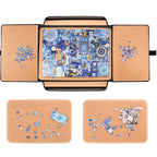 1500 Pieces Jigsaw Puzzle Board, Portable Puzzle Board, 25"×35.43" Jigsaw Puzzle Table Board, Puzzle Keeper Puzzle Caddy with Sorting Trays & Detachable Board,Non-Slip Surface