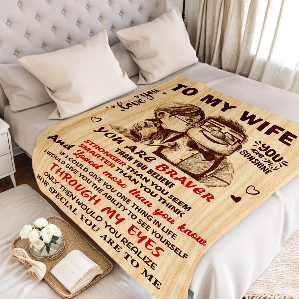 Anniversary Romantic Gifts for Women, To My Wife Blanket from Husband
