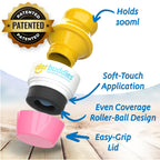 Solar Buddies Sunscreen Applicator - Pink & Green Duo - BPA-Free Refillable Roll on Sponge Sunscreen, Suncream & Lotion Applicator For Kids, Adults & Families - Holds 3.4fl oz, Perfect Size for Travel