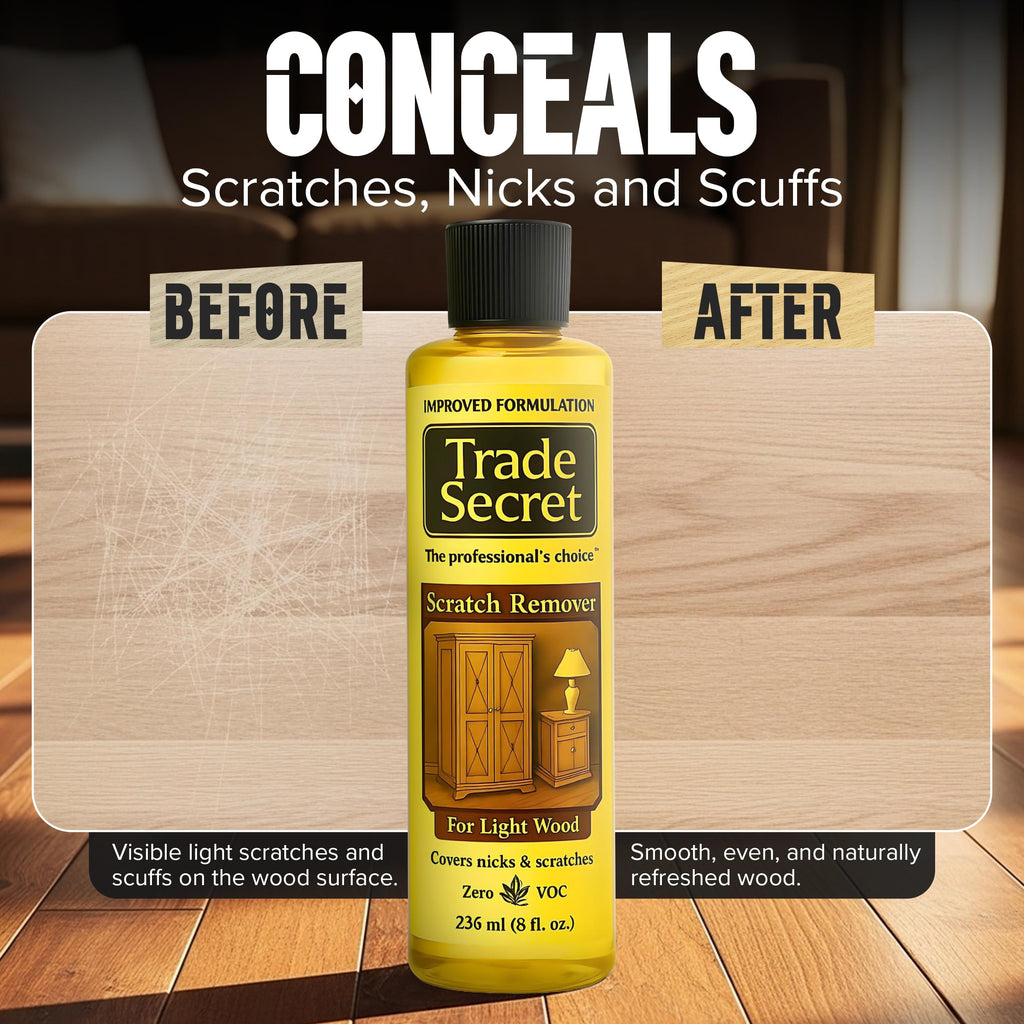 Trade Secret Light Wood Scratch Concealer, Scratch Remover for Real Wood Furniture & Floors – Covers Nicks, Scuffs & Dogs, Cats Scratches, Marks, Minor Defects