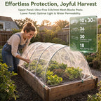 Garden Netting Kit, 10x30FT Ultra Fine Garden Mesh Netting with 6 Sets Garden Hoops, Insect Netting for Garden Protection Plant Covers, Garden Netting for Raised Beds Plant Fruit Flowers Protection