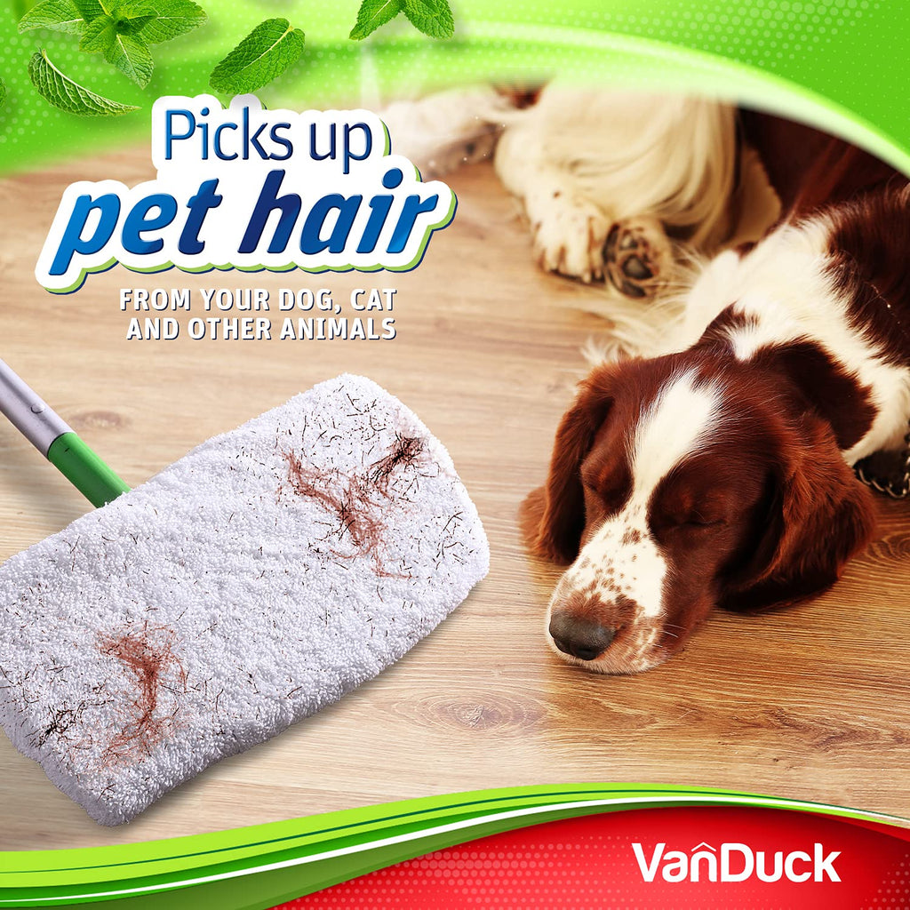 VanDuck Reusable 100% Cotton Mop Pads Compatible with Swiffer Sweeper (4-Pack), Terry Cloth Mop Covers Washable for Wet Mopping and Floor Cleaning (Handle is Not Included)