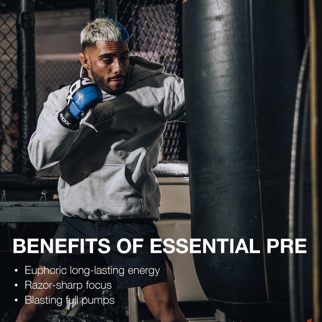 RAW Nutrition - Essential Pre - Chris Bumstead Pre Workout Formula, Sports Nutrition Pre-Workout Powders | Men & Womens Drink, Energy Powder for Working Out (Blue Raspberry)