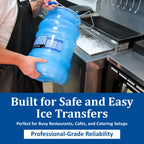 San Jamar Saf-T-Ice Ice Tote with Ice Machine Hanger for Bars, Restaurants, Kitchens, and Fast Food, Polycarbonate, 6 Gallons, Blue, (Pack of 2)