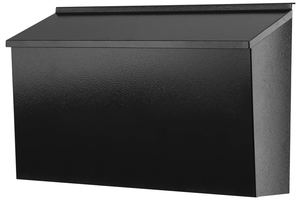 KYODOLED Wall-Mount Mailbox for House, Large Capacity Mail Box, Galvanized Steel Rust-Proof Metal Post Box, Mailboxes for Outside,15.7"x9.9"x4.9" Black