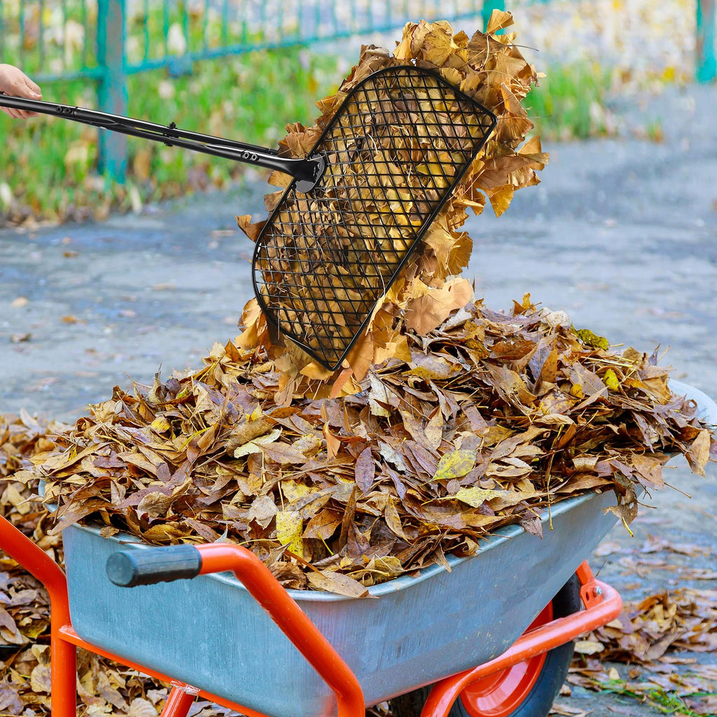 CAROD Leaf Grabber Rake with Long Handle, Lightweight Metal Leaves Rakes, Leaf Collector for Gardening, Leaf and Grass Picker Upper, Efficient and Labor-Saving Yard Rake Leaf Grabber No Bending Over