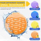 32 PACK Urinal Deodorizer Screen with 100 Gloves-3D Wave Anti-Splash Odor Protection Urinal Cakes for Men Toilets, Four Scents Urinal Mats