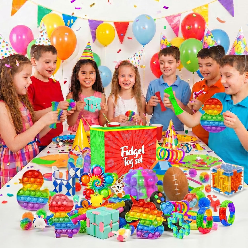 Fidget Toys, 120 Pack Party Favors for Kids 8-12 4-8, Sensory Toys Bulk Autism Autistic, Treasure Box Toys for Classroom, Stocking Stuffers, Goodie Bag Stuffers, Christmas Birthday Gifts Prizes