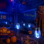 Toodour Solar Torch Flame Lights, 6 Pack Solar Lights Outdoor with Flickering Flame, Waterproof Solar Pathway Light Landscape Decoration Lighting for Garden, Lawn, Yard, Outdoor Decor - Blue