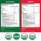 Country Farms Super Greens Power Pack, 50 Organic Super Foods, Greens Powder with Probiotics for Gut Health & Bloating Relief, Supports Energy, Unflavored & Berry, 40 Serving