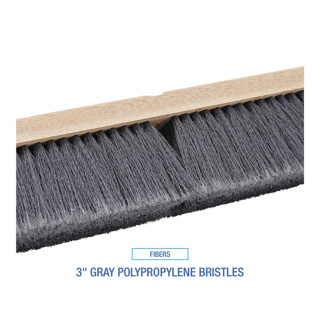 Boardwalk BWK20424 Floor Brush Head, 3" Gray Flagged Polypropylene, 24"