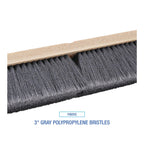 Boardwalk BWK20424 Floor Brush Head, 3" Gray Flagged Polypropylene, 24"